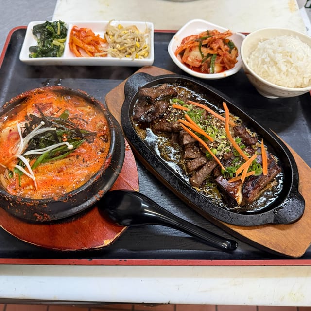 Seafood Soft Tofu Stew & Galbi Combo.